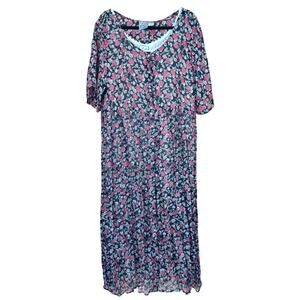 VTG 90s Katy D. By Kathryn Deene Floral Maxi Dress Plus Size 14/16 Grunge Boho